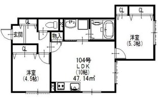 クリエオーレ稲田本町の物件間取画像